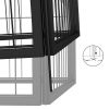16-Panel Black Steel Dog Playpen - 19.7 x 39.4 Panels
