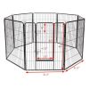 40 Inch 8-Panel Foldable Metal Dog Playpen & Pet Fence