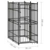 Powder-Coated Steel Dog Kennel 19.8 Sq Ft Enclosure