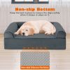 Orthopedic Memory Foam Dog Bed with Cooling Gel & Headrest