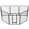 Foldable Black Steel Dog Playpen 31.5 x 39.4 Inch