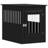 Black Wood & Steel Dog Crate End Table - 21.7 x 31 Inch
