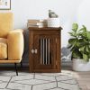 Brown Oak Dog Crate End Table for Medium Breeds
