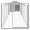 Light Gray Steel Dog House & Run 46 x 240 Inch