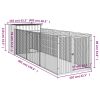 Anthracite Gray Steel Dog House with Ventilated Run