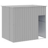 Light Gray Steel Dog House & Run All-Weather Kennel
