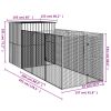Anthracite Steel Dog House with 120 Inch Run