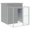 Light Gray Steel Dog House & Run 65 x 340 Inch