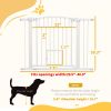PawHut Extra Wide Walk-Through Dog Gate with Cat Door