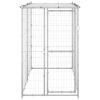Silver Steel Dog Kennel with Locking Doors & PE Roof