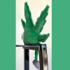 Cannabis Leaf Plush Dog Chew Toy with Squeaker, Green