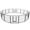 Foldable 16-Panel Steel Dog Playpen - 31.5 Inch Black