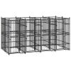 Powder-Coated Steel Dog Kennel 79.3 Sq Ft Pen