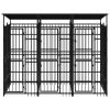 Steel Dog Kennel with Waterproof Roof - 59.5 Sq Ft
