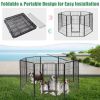 40 Inch 8-Panel Foldable Metal Dog Playpen & Pet Fence