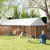 Chain Link Dog Kennel Run 149 Sq Ft with Oxford Roof