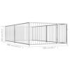 Silver Steel Outdoor Dog Kennel - 13 Ft Long Pen