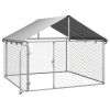 Galvanized Steel Dog Kennel with Fire-Resistant Canopy