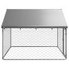 Galvanized Steel Dog Kennel with Fire-Resistant Canopy