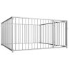Silver Steel Dog Kennel 78.7 x 78.7 x 39.4 Inch