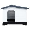 Small Elevated Polypropylene Dog House - Gray & White
