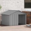 Gray Galvanized Steel Dog House 45.9 x 40.6 x 32 Inch