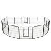 Foldable 16-Panel Steel Dog Playpen - 31.5 Inch Black
