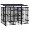 Steel Dog Kennel with Waterproof Roof - 59.5 Sq Ft