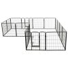 Foldable 16-Panel Steel Dog Playpen - 31.5 Inch Black