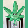 Cannabis Leaf Plush Dog Chew Toy with Squeaker, Green