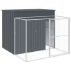 Large Galvanized Steel Dog House & Run - 84 x 99 Inch