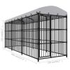 Steel Dog Kennel with Waterproof Roof 177 x 59 Inch