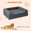 Orthopedic Memory Foam Dog Bed with Cooling Gel & Headrest
