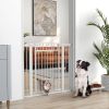PawHut Extra Wide Walk-Through Dog Gate with Cat Door