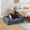 Orthopedic Memory Foam Dog Bed with Cooling Gel & Headrest