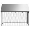 Heavy-Duty Dog Kennel with Waterproof Roof Canopy