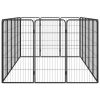 16-Panel Black Steel Dog Playpen - 19.7 x 39.4 Panels