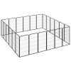 Collapsible Black Steel Dog Playpen - 24 Panel, Large