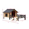 Finnish Spruce Cabin Dog House with Porch - 66 Inch