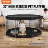 VEVOR 8-Panel Foldable Dog Playpen 30 Inch with Door