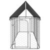 Steel Dog Kennel with Canopy 157.5 x 39.4 x 59 Inch