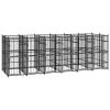 Powder-Coated Steel Dog Kennel 119 Sq Ft Outdoor Pen