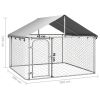 Galvanized Steel Dog Kennel with Fire-Resistant Canopy