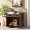 Dog Crate End Table with 2 Fabric Drawers