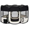 Foldable Fabric Dog Playpen 49 Inch - Black & Cream