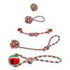 Petjoy 5-Piece Christmas Rope Chew Toy Set