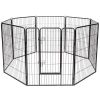 40 Inch 8-Panel Foldable Metal Dog Playpen & Pet Fence