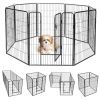 40 Inch 8-Panel Foldable Metal Dog Playpen & Pet Fence