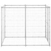 Silver Galvanized Steel Dog Kennel 43 x 87 x 71 Inch