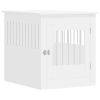 White Engineered Wood Dog Crate End Table - Medium